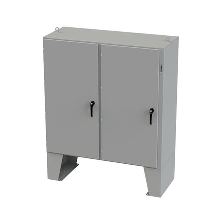 Saginaw Control & Engineering 3 Point Latch with Coinproof/Padlock Handle Electrical Enclosures, 60 in H, 24 in D, 61 in W SCE-60XEL6124LP